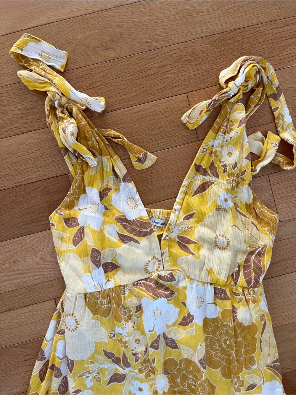 Abercrombie Yellow Floral Maxi Dress SMALL TALL